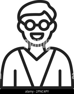 Image vectorielle d'icône de professeur masculin. Adapté aux applications mobiles, aux applications Web et aux supports d'impression. Illustration de Vecteur