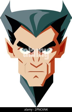 Joyeux Halloween. Compter l'avatar de visage Dracula. Joli motif dessin animé et plat à motif vampire. Illustration vectorielle pour la décoration Illustration de Vecteur