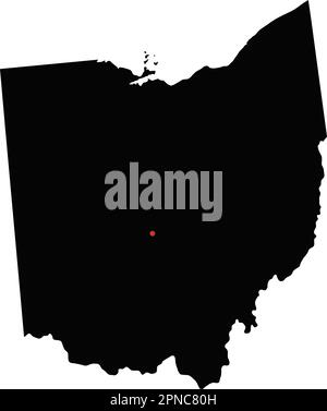 Carte très détaillée de l'Ohio Silhouette. Illustration de Vecteur