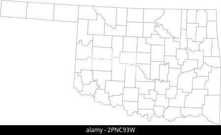 Carte des aveugles de l'Oklahoma très détaillée. Illustration de Vecteur