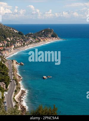 La côte de la Riviera Ligurienne à Varigotti; finale Ligure; Savona; Ligurie; Italie Banque D'Images