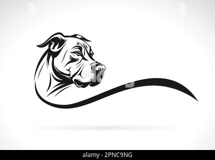 Vecteur d'un motif de tête de chien de pitbull terrier américain sur fond blanc. Illustration vectorielle superposée facile à modifier. Animaux de compagnie. Illustration de Vecteur