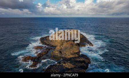 Prises de vue par drone en Australie dans l'État de Nouvelle-Galles du Sud à Kiama Blowhole et Lighthouse Banque D'Images