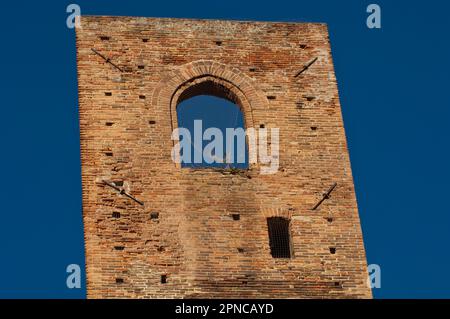 Détail de la Torre del Canto à Noli, Savona, Ligurie, Italie Banque D'Images