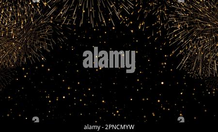 feux d'artifice avec fond noir et lumière étincelante Banque D'Images