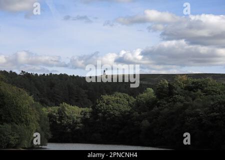 Tour Darwen vue depuis les réservoirs Roddlesworth Lancashire, Angleterre Banque D'Images