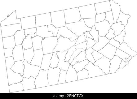 Carte des aveugles de Pennsylvanie très détaillée. Illustration de Vecteur