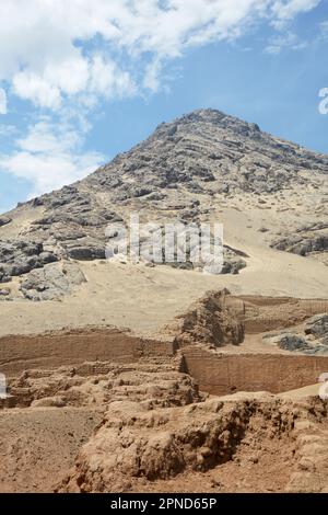 Le complexe archéologique Huaca de la Luna, Trujillo, la Libertad, Pérou. Banque D'Images