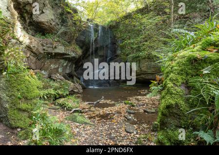 Chute d'eau de Roughting Linn le 18th octobre 2022 à Northumberland, en Angleterre. Crédit : nouvelles SMP Banque D'Images