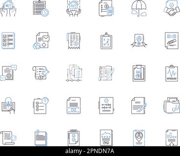 collection d'icônes de ligne d'assurance. Confiance, fiabilité, confiance, garantie, certitude, Sécurité, vecteur de paix et illustration linéaire. Assurance Illustration de Vecteur