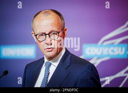 Berlin, Allemagne. 18th avril 2023. Friedrich Merz (CDU). Credit: Kay Nietfeld/dpa/Alay Live News Banque D'Images