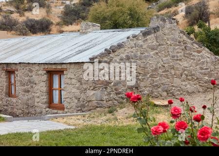 Un détail de la première Maison des Gaiman, Chubut, Patagonie, Argentine. Banque D'Images