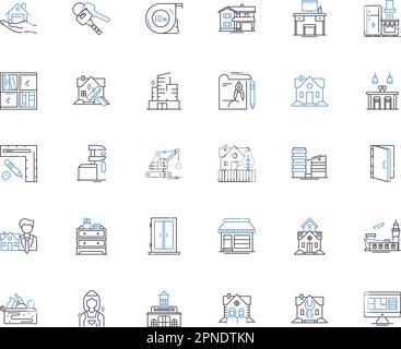 Collection d'icônes simples. Confortable, accueillant, chaleureux, relaxant, Illustration vectorielle et linéaire familière et accueillante. Maison, domestique, nichant Illustration de Vecteur