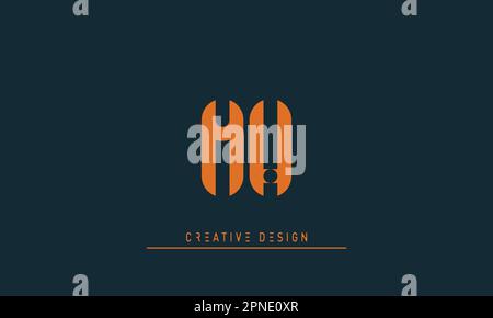 Lettres alphabet moderne Creative logo MH , HM Illustration de Vecteur