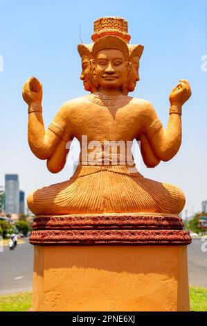 La statue de Samdech Choun Nath, Phnom Penh, Cambodge Banque D'Images