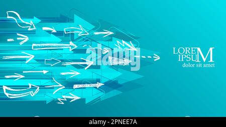 Arrière-plan des flèches bleues. Technologie d'arrière-plan futuriste moderne. Illustration vectorielle. Illustration de Vecteur