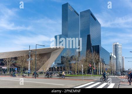 Gare centrale de Rotterdam et bâtiment Delftse Poort, Weena, Rotterdam Centrum, Rotterdam, province de la Hollande-Méridionale, Royaume des pays-Bas Banque D'Images