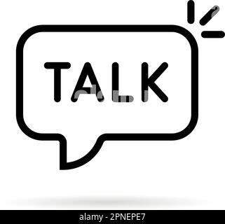 parler mot dans la bulle fine ligne noire Illustration de Vecteur