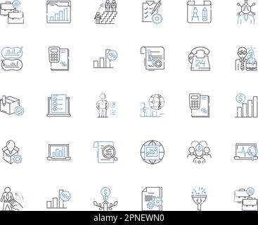 Collection d'icônes de ligne d'analyse client. Données démographiques, psychographiques, comportement, attitudes, Segmentation, Préférences, vecteur de satisfaction et linéaire Illustration de Vecteur