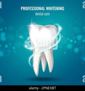 Concept de soins dentaires avec illustration vectorielle réaliste de dents humaines blanches Illustration de Vecteur