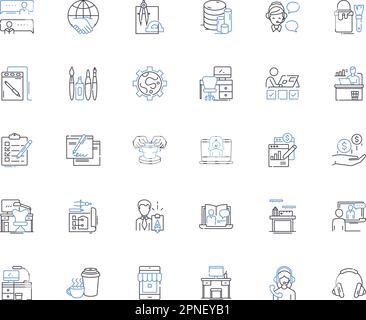 Collection indépendante d'icônes de ligne d'entreprise. Autonomie, ingéniosité, ingéniosité, autonomie, initiative, Flexibilité, vecteur de créativité et Illustration de Vecteur