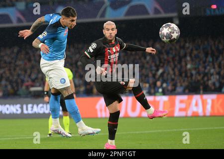 Naples, Italie. 18th avril 2023. Lors du match de l'UEFA Champions League entre SSC Napoli et AC Milan au stade Diego Armando Maradona crédit : Live Media Publishing Group/Alay Live News Banque D'Images