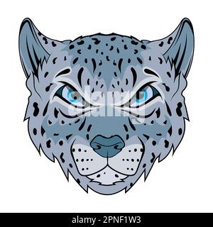 Léopard des neiges. Illustration vectorielle d'un chat sauvage irbis. Barres Illustration de Vecteur