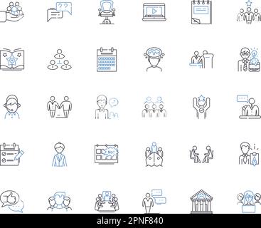 Collection d'icônes de la ligne de construction de réputation. Crédibilité, Trusthiness, Branding, perceptions, intégrité, Reconnaissance, respect vecteur et linéaire Illustration de Vecteur