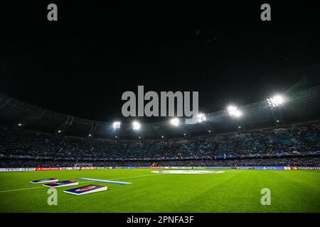 Naples, Italie. 2023 avril, match de football lors de la finale de la Ligue des champions de l'UEFA deuxième match de football entre SSC Napoli et AC Milan le 18 avril 2023 au stade Diego Armando Maradona à Naples, Italie. Photo Tiziano Ballabio Banque D'Images