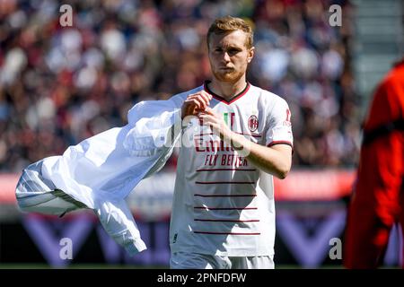 Bologne, Italie. 15th avril 2023. Portrait de Milan Tommaso Pobega pendant le FC de Bologne vs AC Milan, football italien série A match à Bologne, Italie, 15 avril 2023 crédit: Agence de photo indépendante/Alamy Live News Banque D'Images