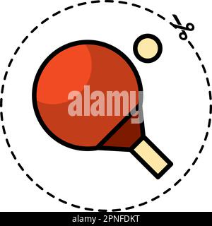 Jeu de ping-pong coloré isolé icône sport Vector Illustration de Vecteur