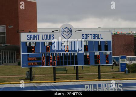 Bradley (Braves) contre Northern Illinois (Huskies) à St. Louis Billikens Field à St, Louis, Missouri, États-Unis. Banque D'Images