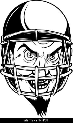 motif équipe de football devils avec mascotte portant un masque et des cornes pour l'école Illustration de Vecteur