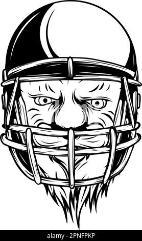 La mascotte du lion du football américain, et portait le casque d'un joueur de football américain. Illustration de Vecteur