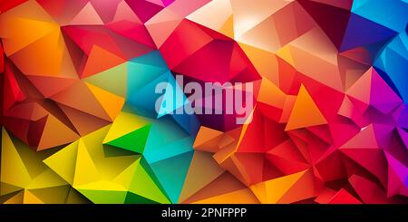 arc-en-ciel coloré triangle géométrique résumé illustration d'arrière-plan. Conception polygonale. Banque D'Images