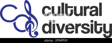 Design minimaliste du logo Melody de la diversité culturelle Illustration de Vecteur