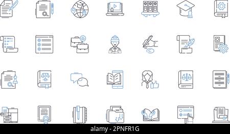 Mise à niveau de la collection d'icônes de ligne de scolarité. Innovant , Avancé , modernisé , augmenté , amélioré , Progressé , vecteur habilité et linéaire Illustration de Vecteur