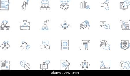 Collecte d'icônes de ligne de données propriétaires. Confidentialité, propriété intellectuelle, exclusivité, secret, breveté, Secrets commerciaux, vecteur de confidentialité et Illustration de Vecteur