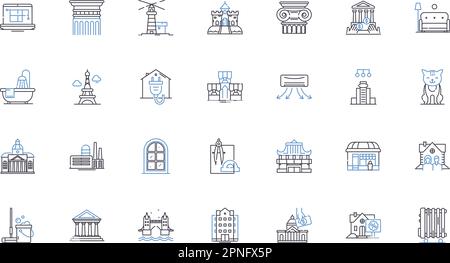 Collection d'icônes de domicile. Maison, maison, résidence, adresse, propriété, Habitation, vecteur Abode et illustration linéaire. Habitat,Hébergement Illustration de Vecteur