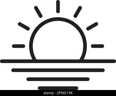 Image vectorielle de l'icône de coucher de soleil. Adapté aux applications mobiles, aux applications Web et aux supports d'impression. Illustration de Vecteur