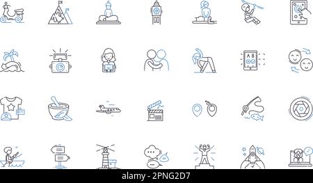 Collection d'icônes de ligne de voyage régénératrice. Développement durable, respect de l'environnement, conservation, rajeunissement, renouvellement, Restauration, vecteur de repousse et Illustration de Vecteur