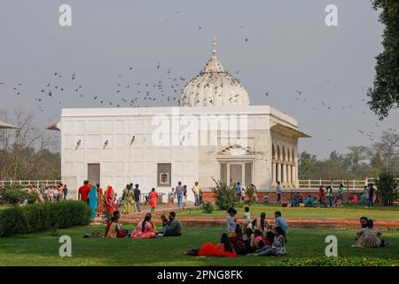 Le Khas Mahal à l'intérieur du fort Rouge, site classé au patrimoine mondial de l'UNESCO, Delhi, Inde Banque D'Images