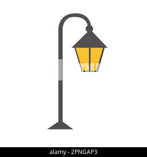 Ancien lampadaire avec verre. Illustration vectorielle Illustration de Vecteur
