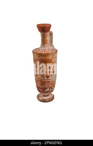 Style Lekythos en terre cuite grecque pichet d'huile 4ème siècle avant notre ère Banque D'Images