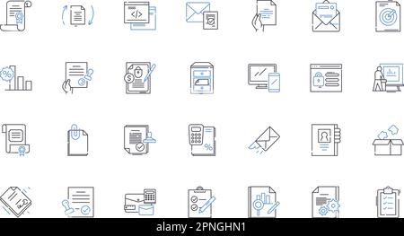 Conception de la collection d'icônes de ligne de présentation. Composition, alignement, hiérarchie, équilibre, cohérence, Contraste, vecteur de proximité et illustration linéaire Illustration de Vecteur