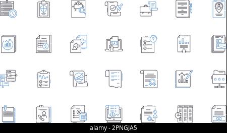 Collection d'icônes de ligne de contrats. Accord, arrangement, négociation, engagement, Pacte, Déclaration, vecteur d'engagement et illustration linéaire Illustration de Vecteur