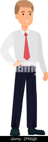 Illustration de l'employé de bureau dans un style de dessin animé en couleur. Conception graphique vectorielle modifiable. Illustration de Vecteur
