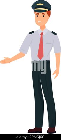 Illustration pilote en style de dessin animé en couleur. Conception graphique vectorielle modifiable. Illustration de Vecteur