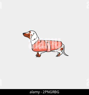 Dessin à la main vecteur abstrait graphique ligne art collection avec divers mignon drôle dessin animé chiens personnages.illustration vectorielle de drôle dessin animé différent Illustration de Vecteur