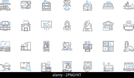 Collection d'icônes de domicile. Maison, Résidence, Abode, habitation, Maison, Habitat, vecteur de logement et illustration linéaire. Abri, coin-détente, contour du quartier Illustration de Vecteur